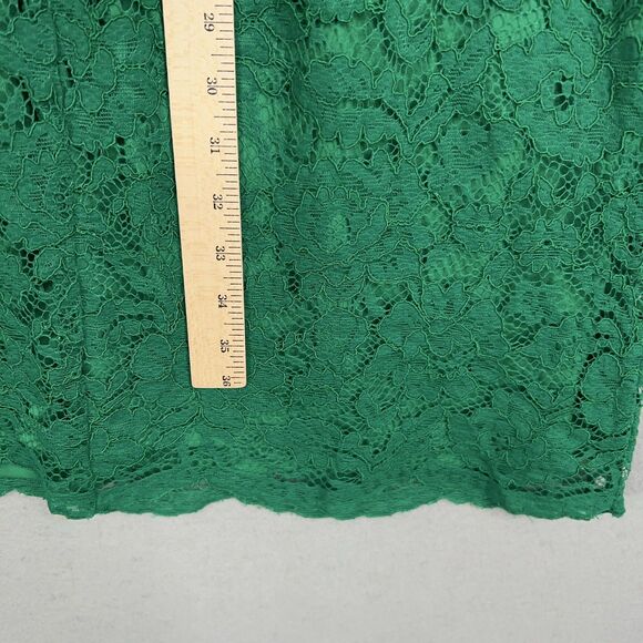 Ralph Lauren Dress Womens 14 Green Lace Flutter Sleeve Party Floral Romantic LRL - Picture 12 of 14